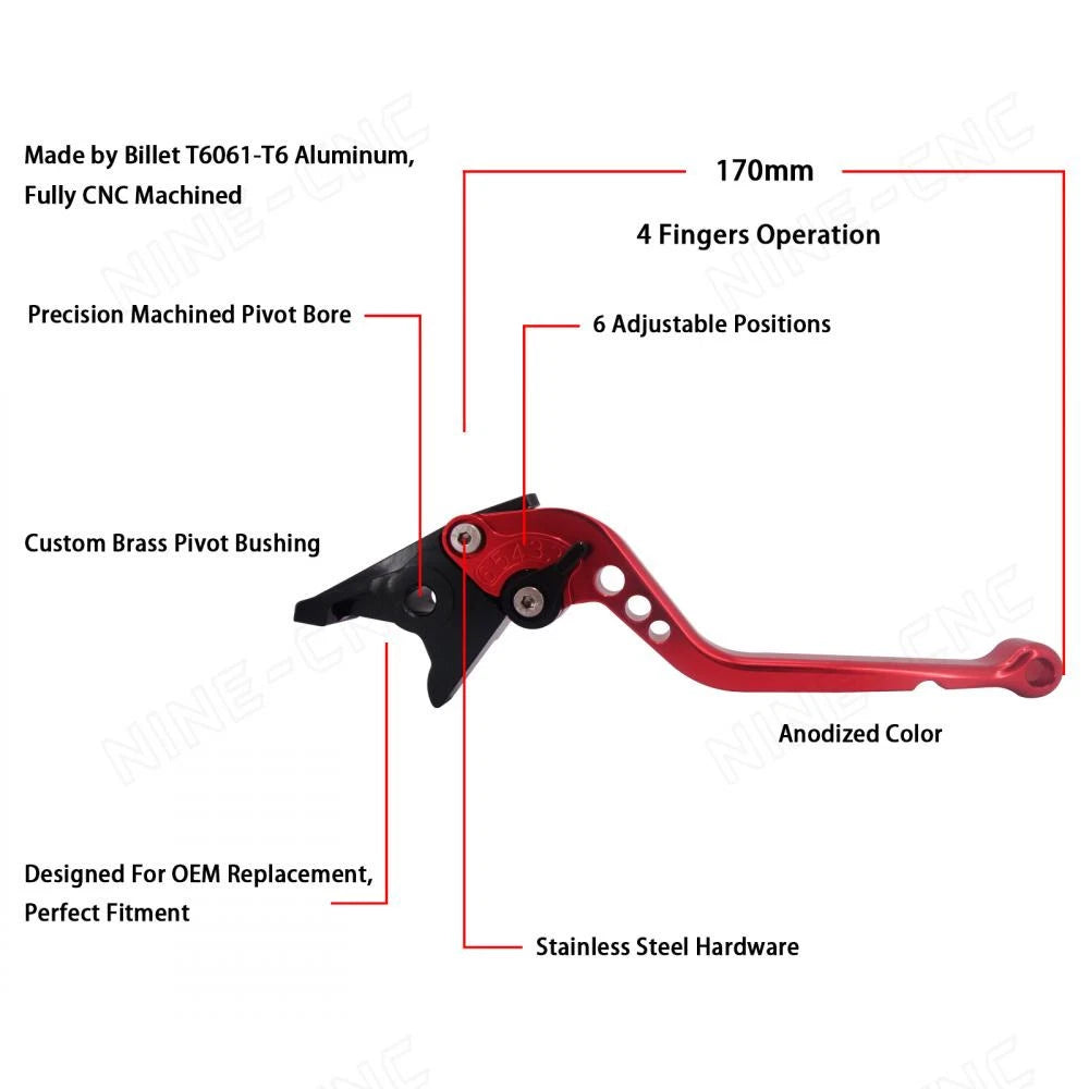 Adjustable Brake Clutch Lever for Honda CBR900RR (1993–1999), VTX1300 (2003–2007)