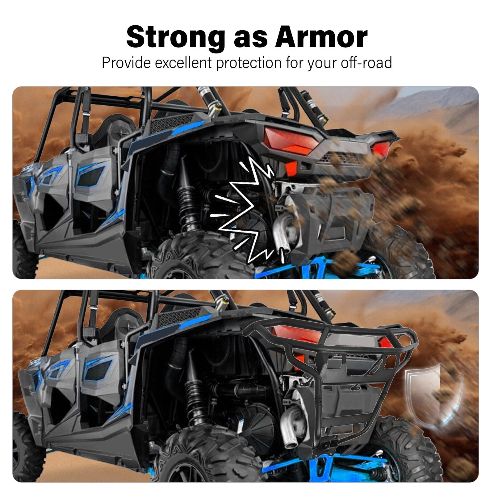 Heavy Duty Rear Bumper for Polaris RZR XP 1000 EPS (2014–2023)