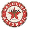 Vintage Texaco Steel Cut Sign 24" Round for Gas & Motor Oil Display