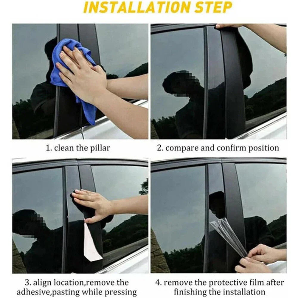 6 x Window Pillar Posts Door Trim Covers for 2021-2024 Toyota Sienna