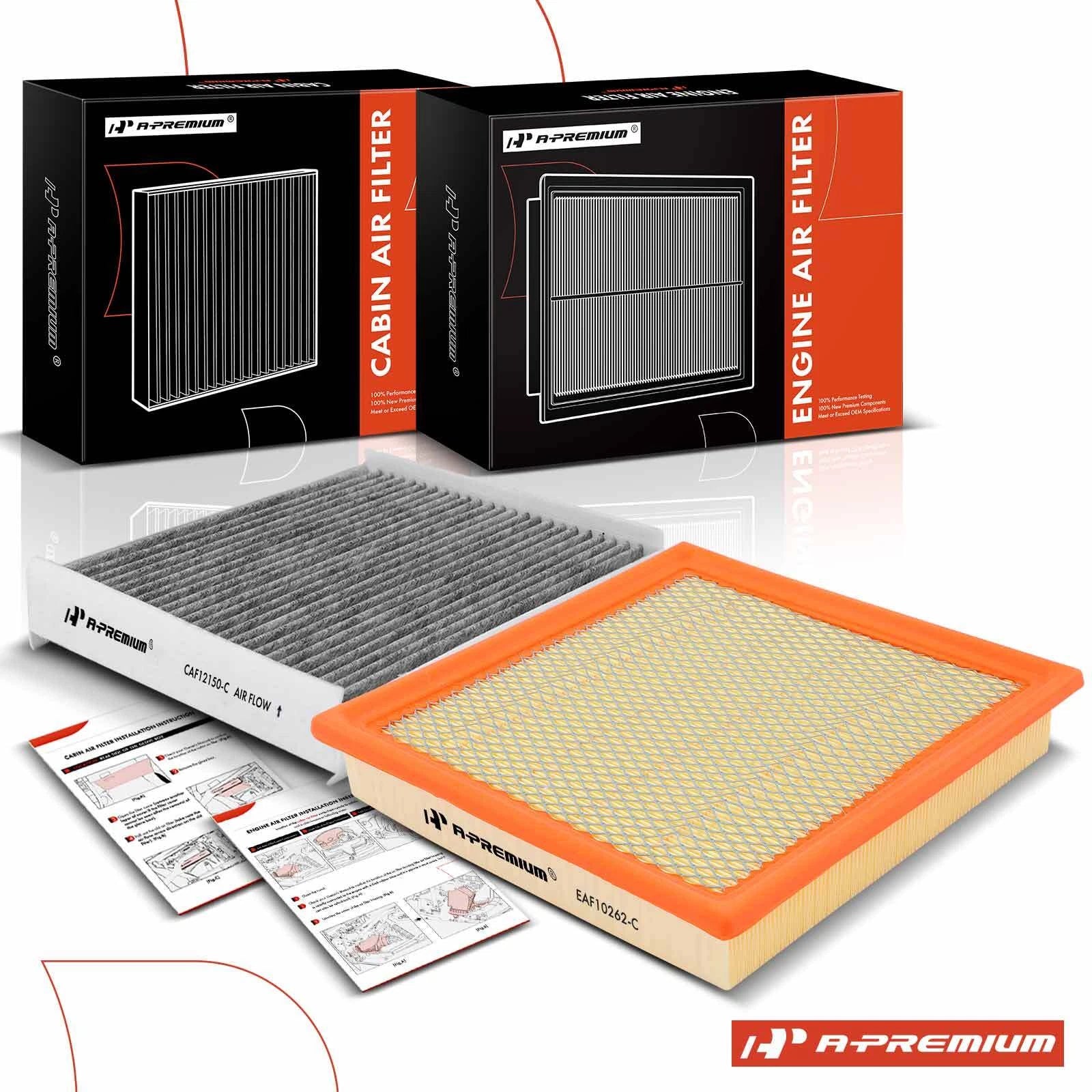 2 Engine & Cabin Air Filters for Ford Expedition F-150 (2015–2023)