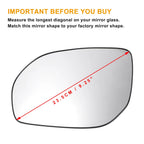 Heated Left Side White Mirror Glass for Hyundai Santa Fe (2013–2016)