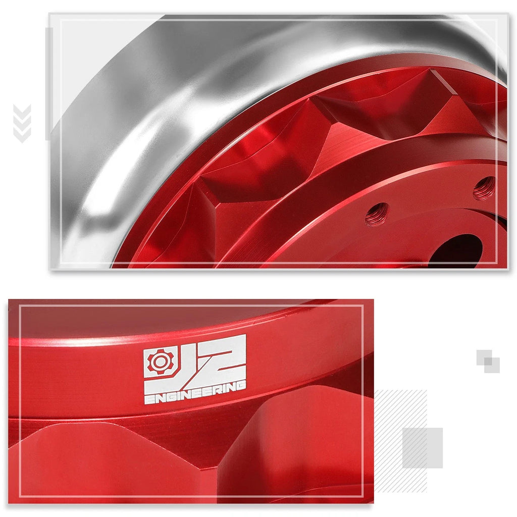 J2 Steering Wheel Short Hub Adapter for Ford Mustang/Fairlane (1965–1969) Red