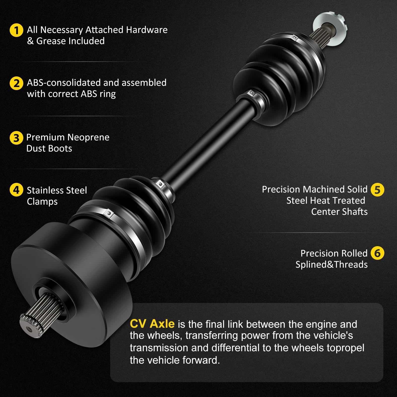 Set of 2 CV Joint Axles for Arctic Cat 250 300 4X4