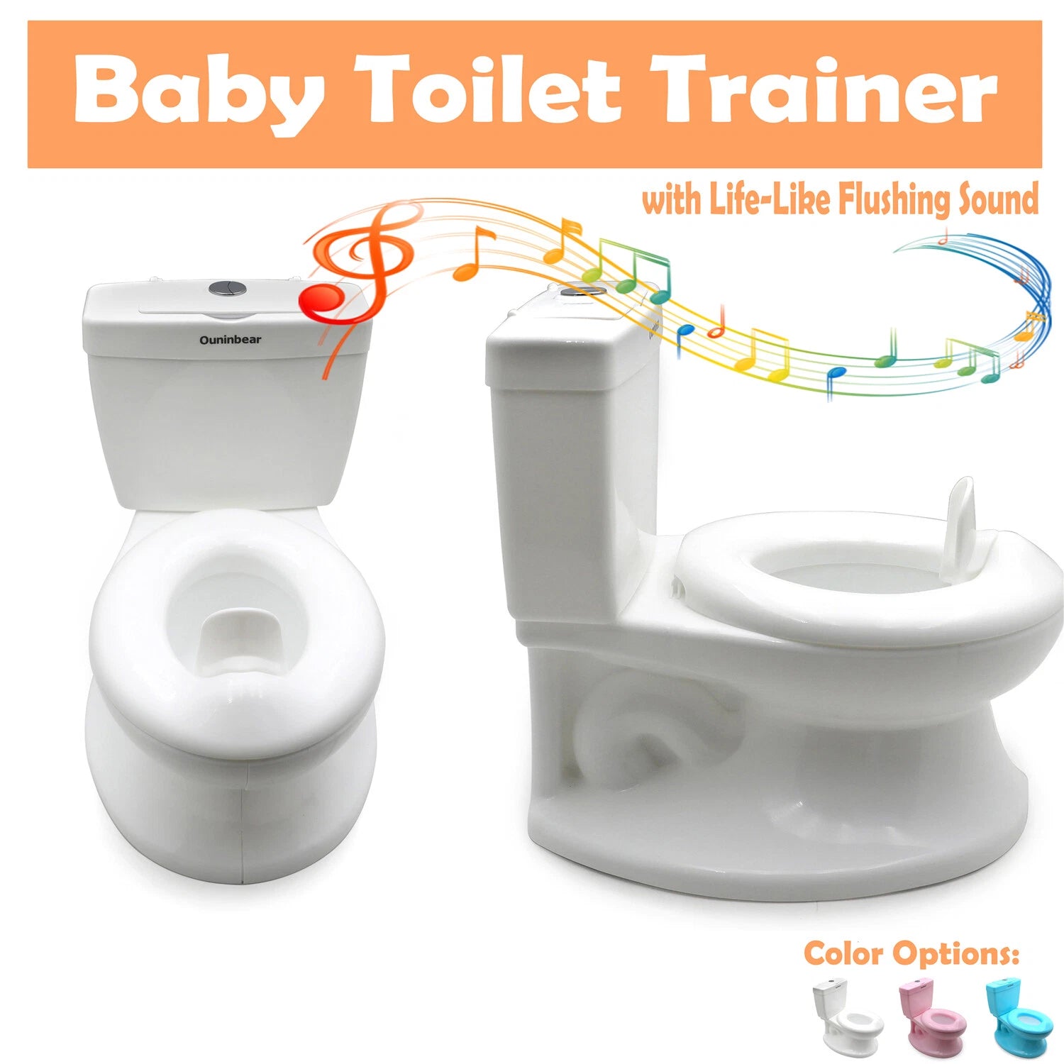 Potty Training Toilet for Toddlers Kids with Flush Sound