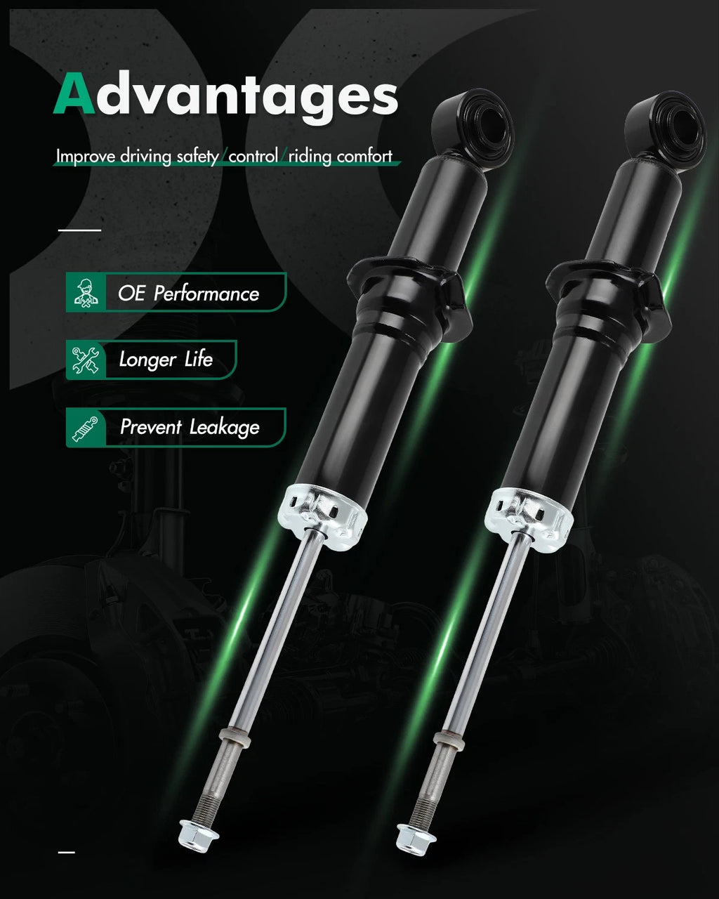 Set of 2 Rear Shock Struts for Toyota Corolla XLE SE LE (2014–2019)