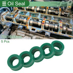 Set of 5 Oil Seal Rotary Shaft Seal 10x16x8mm High Pressure Green for Various Models