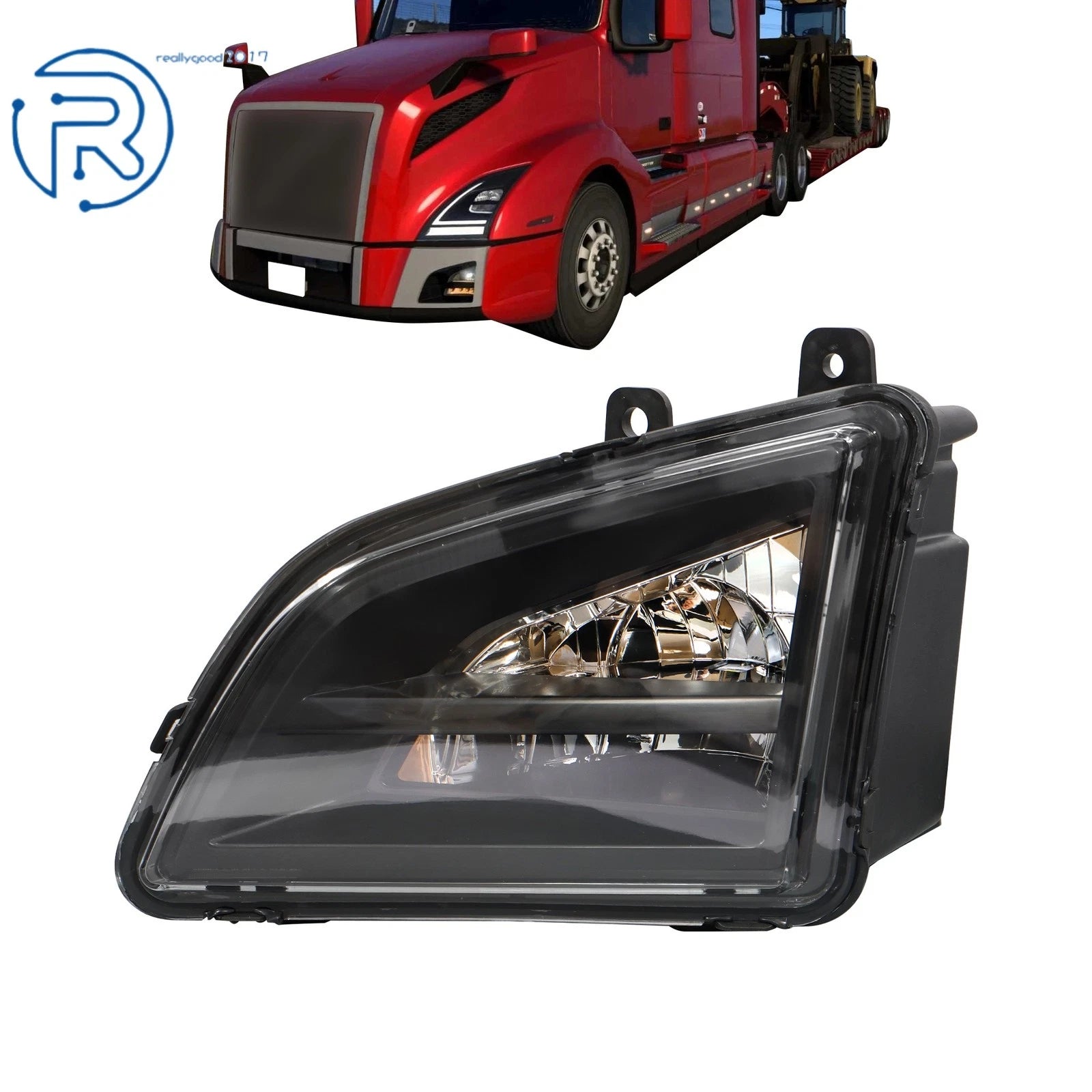 Left Fog Light for Volvo VNL (2018–2024) Full LED Black Housing 82775826
