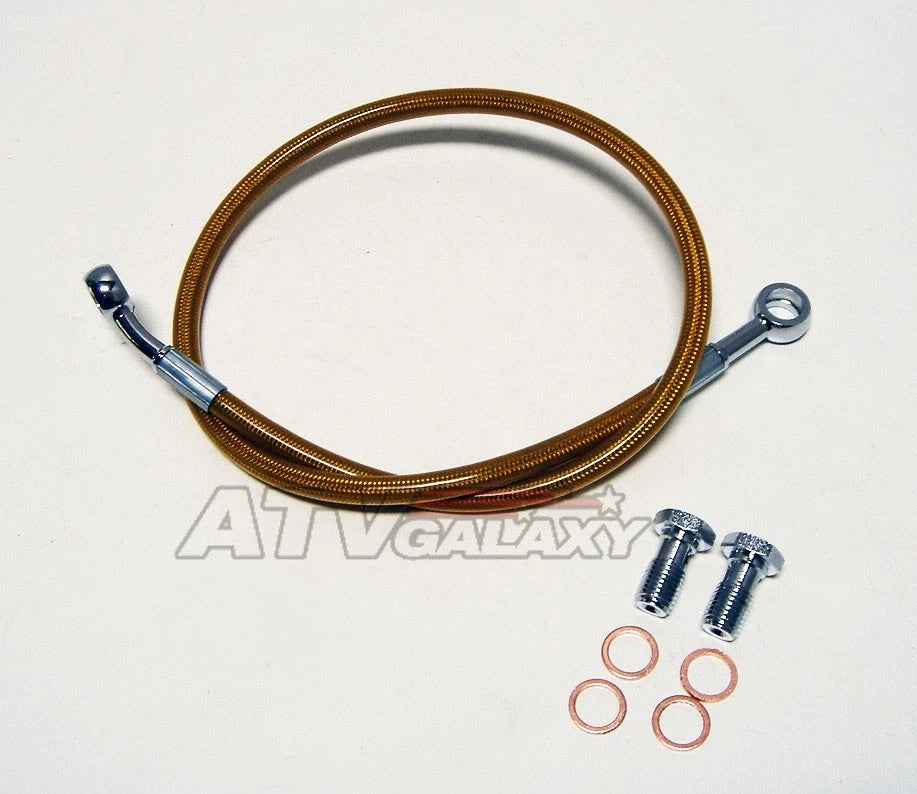 Streamline Rear Yellow Steel Braided Brake Line for Banshee TRX YFZ (N/A)
