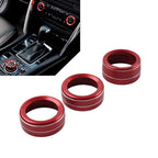 Set of 2 AC Climate Control Knob Ring Covers for Mazda 3 (2014–2018) CX-5 (2016–2019) Red