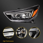Left Side Headlight for Buick Encore (2017–2022) Black Housing with Bulbs