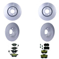 Hella Front Rear Rotors Disc Brake Pad Kit for Audi A6 (2000–2001)