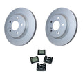 Hella Rear Rotors & Low-Met Disc Brake Pad Kit for Mercedes W202 C36 W124 400E E420 (1993–1997)