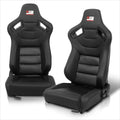 Pair of Reclinable Racing Bucket Seats for J2 Engineering (38" H x 21" W x 23" D)