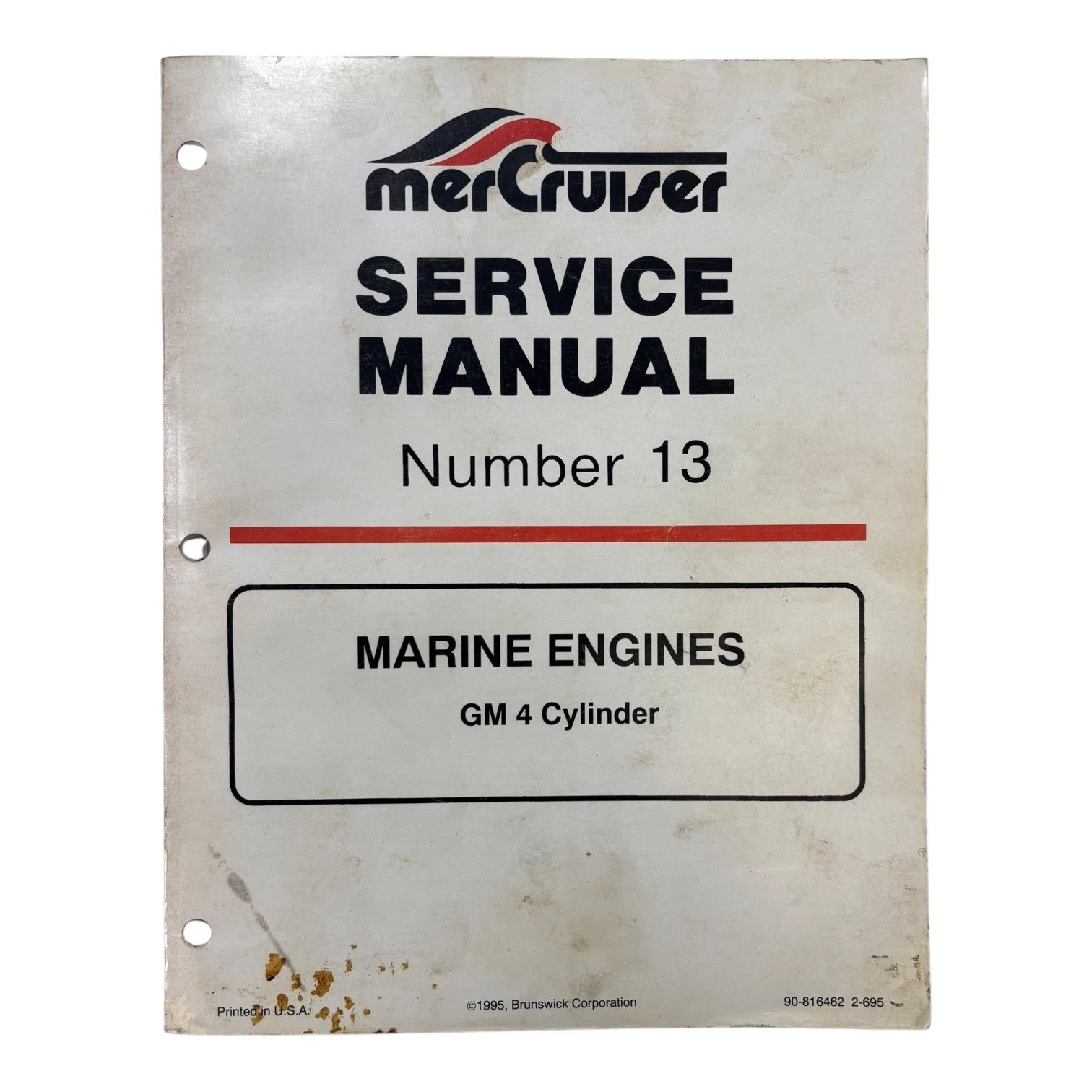 Service Manual #13 for Mercruiser GM 4 Cylinder Marine Engines (1995)