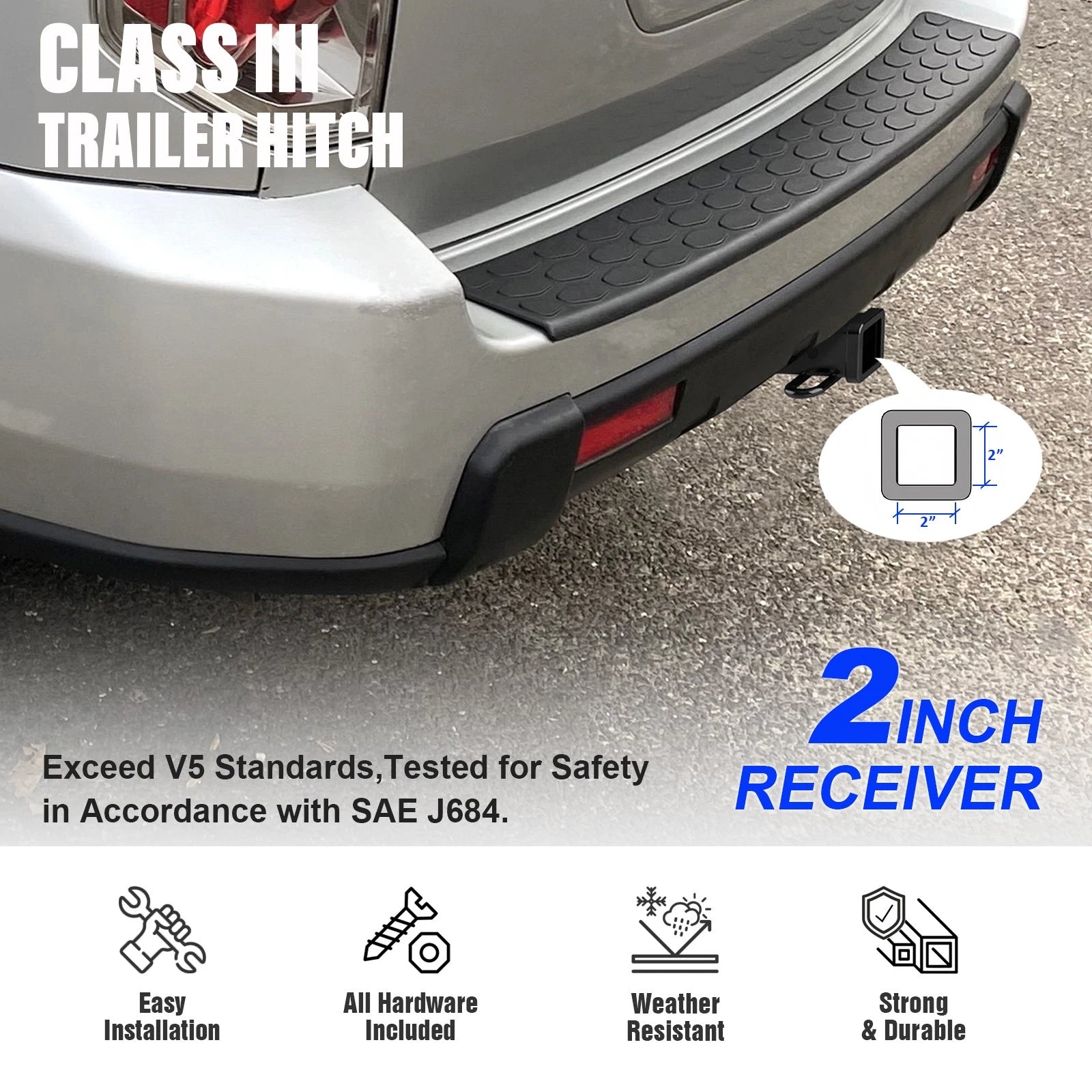 Towing Hitch Receiver Class 3 for Honda Pilot Acura MDX (2003-2008)