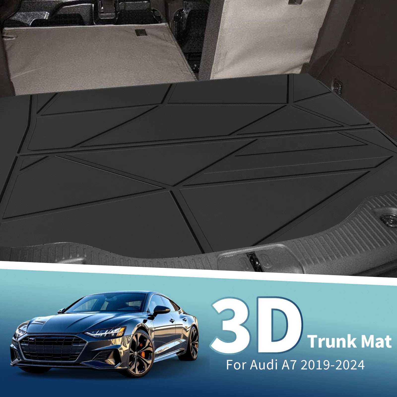 Flat Face Cargo Liner Rear Trunk Mat for Audi A7 S7 RS7 (2019–2024) TPE