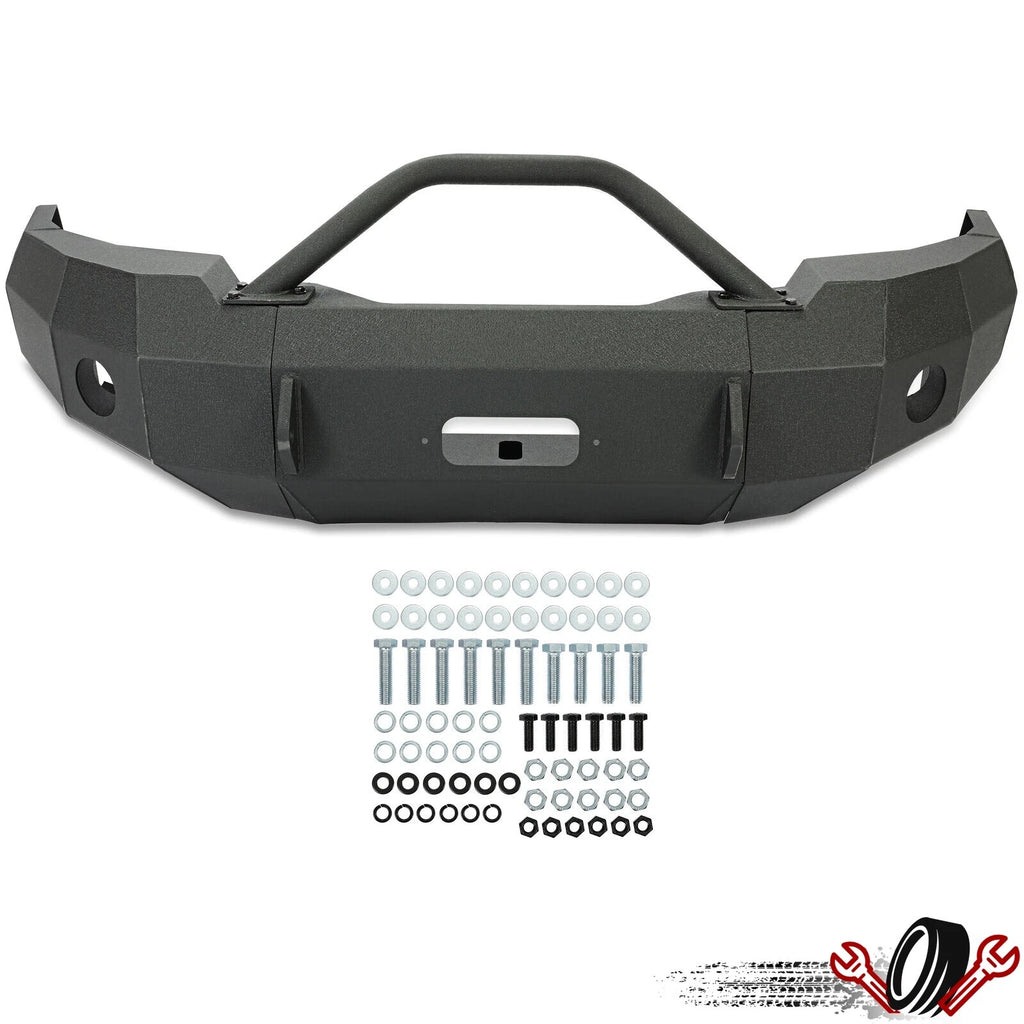 Black Steel Front Bumper with Push Bar for Ford F-150 (1997–2003)