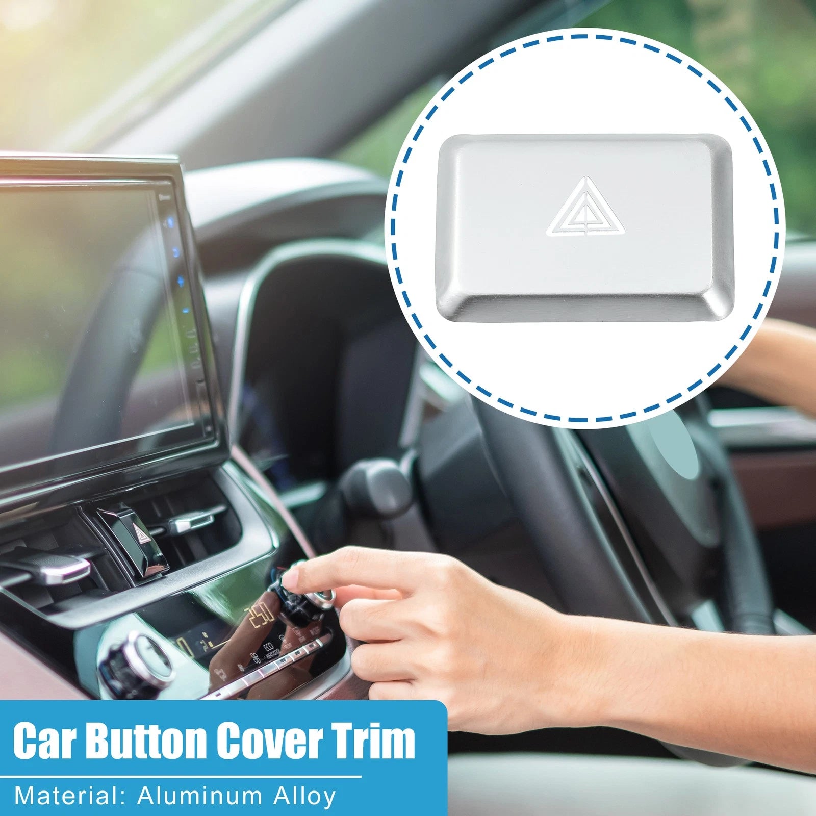 Dashboard Hazard Button Cover Trim for Honda Civic (2022–2023) Aluminum Silver Tone