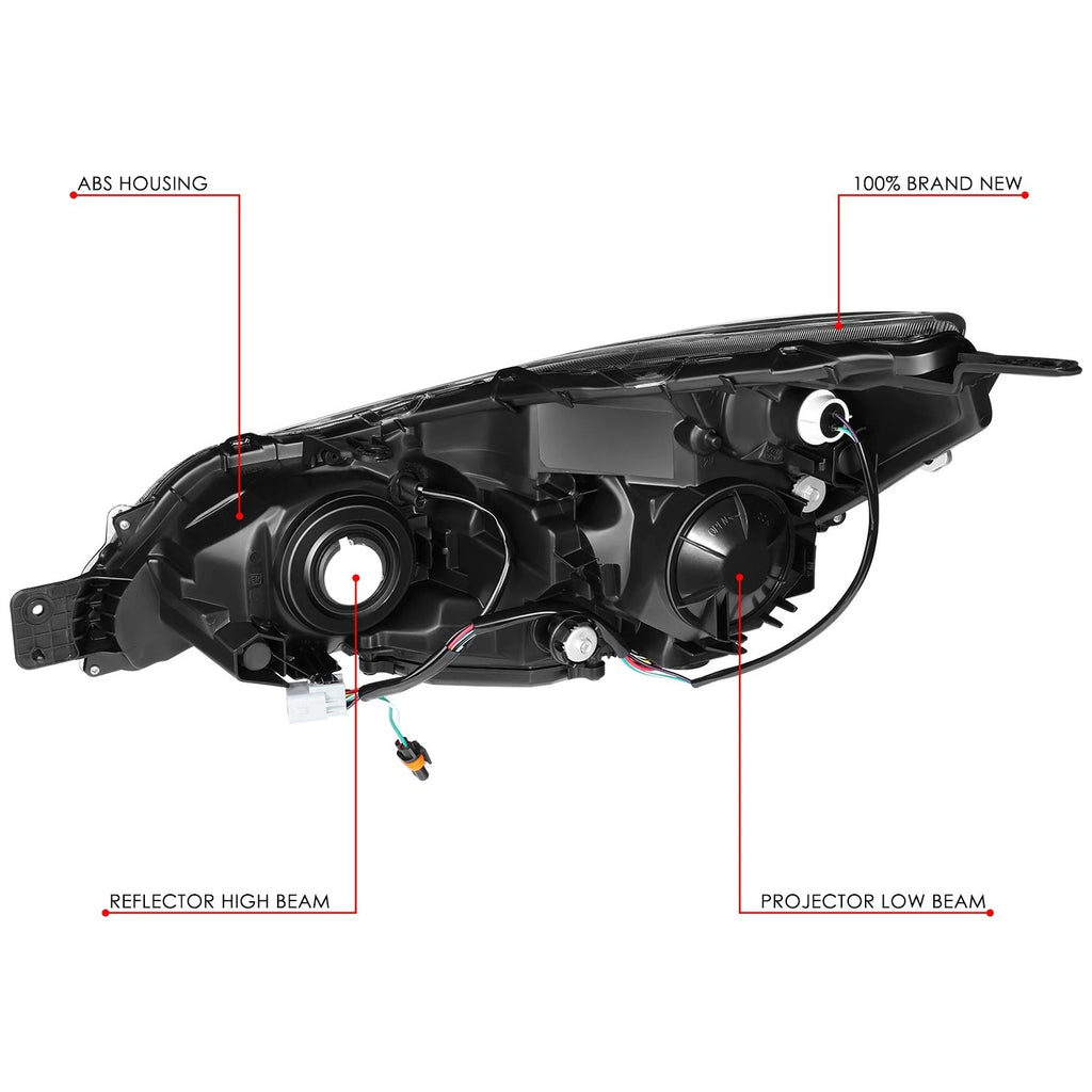 Chrome Housing Amber Side Projector Headlight for Subaru Outback/Legacy (2010–2014)