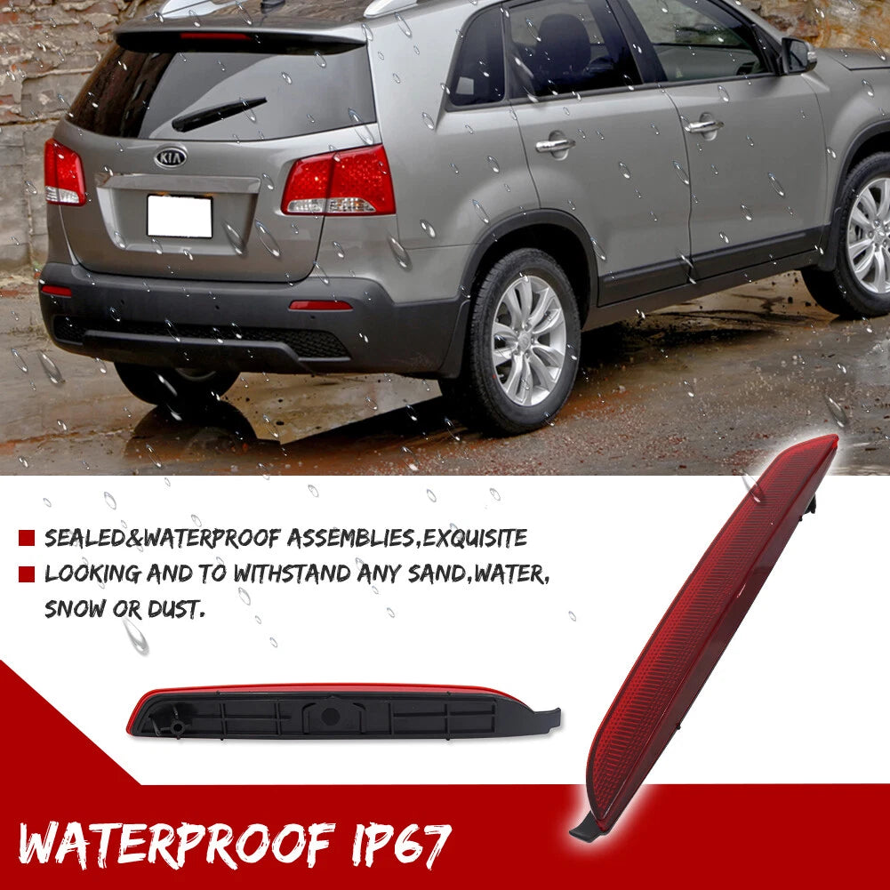 2X Red Lens Rear Bumper Reflector Lights for Kia Sorento (2011–2013)