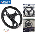 13.5" Universal Billet Steering Wheel with Black Grip and Carbon Fiber Trim