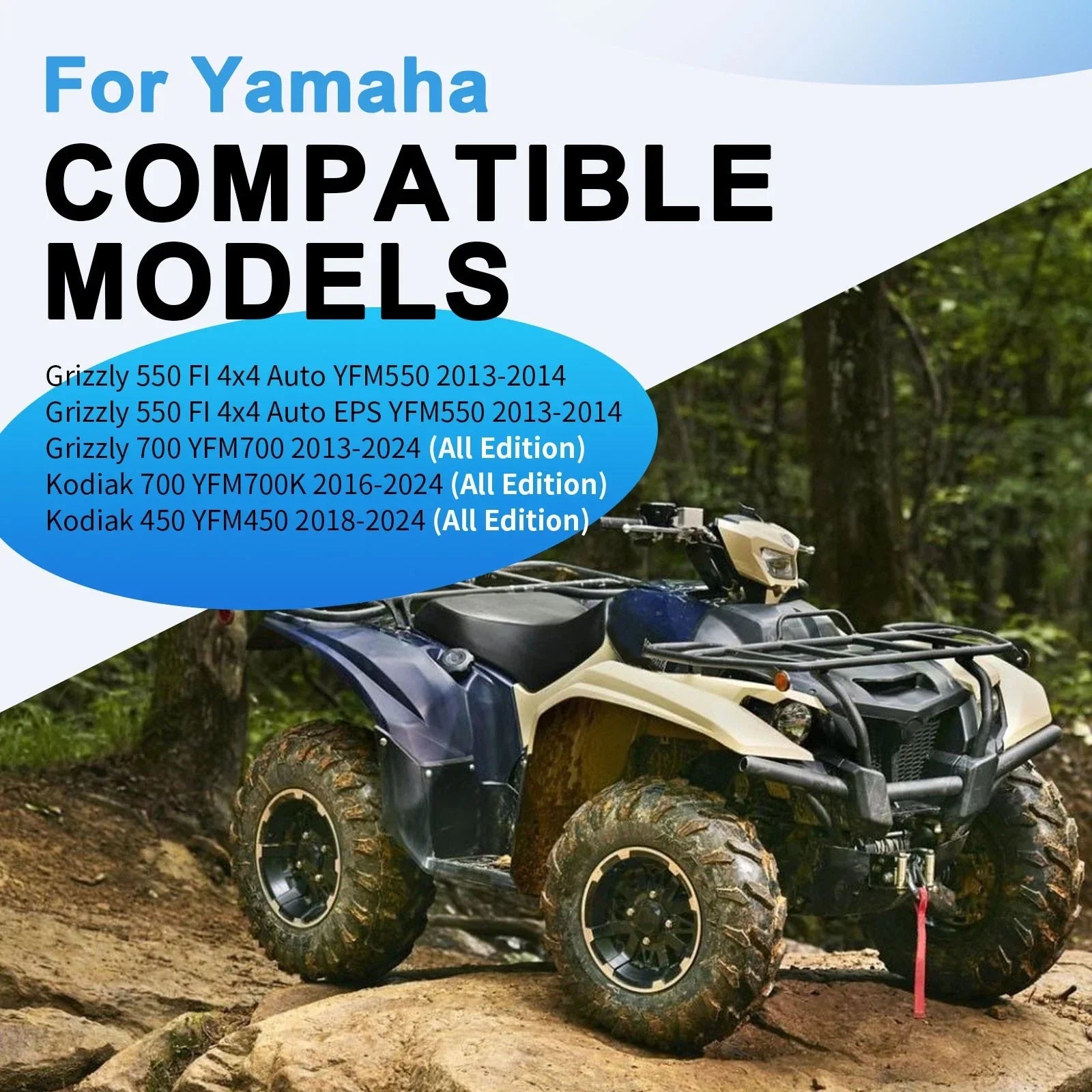 4 x Front Upper & Lower Ball Joints for Yamaha Grizzly 700 YFM700 (2013–2024)