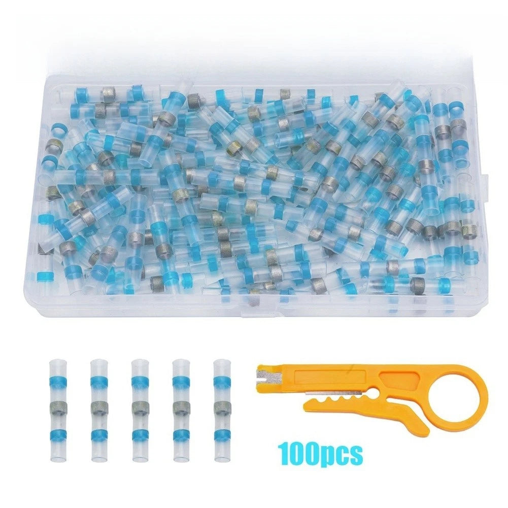 Solder Seal Heat Shrink Butt Connectors for Electrical Wire and Cable Terminals