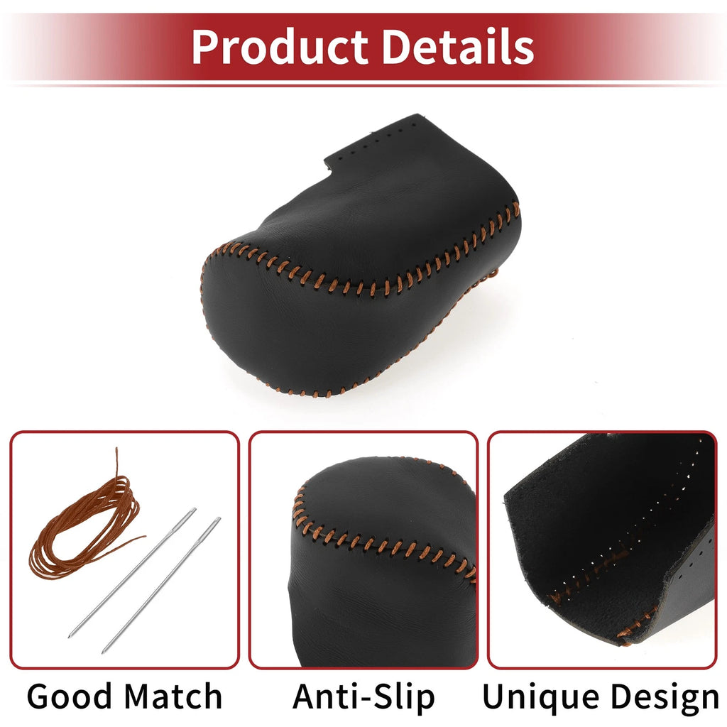 1Pcs Gear Shift Knob Cover for Honda HR-V (2023–2024) Black Brown Faux Leather