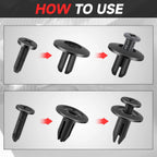 Set of 10 Nylon Retainer Clips for Honda Nissan Ford GM (6-10mm Holes)