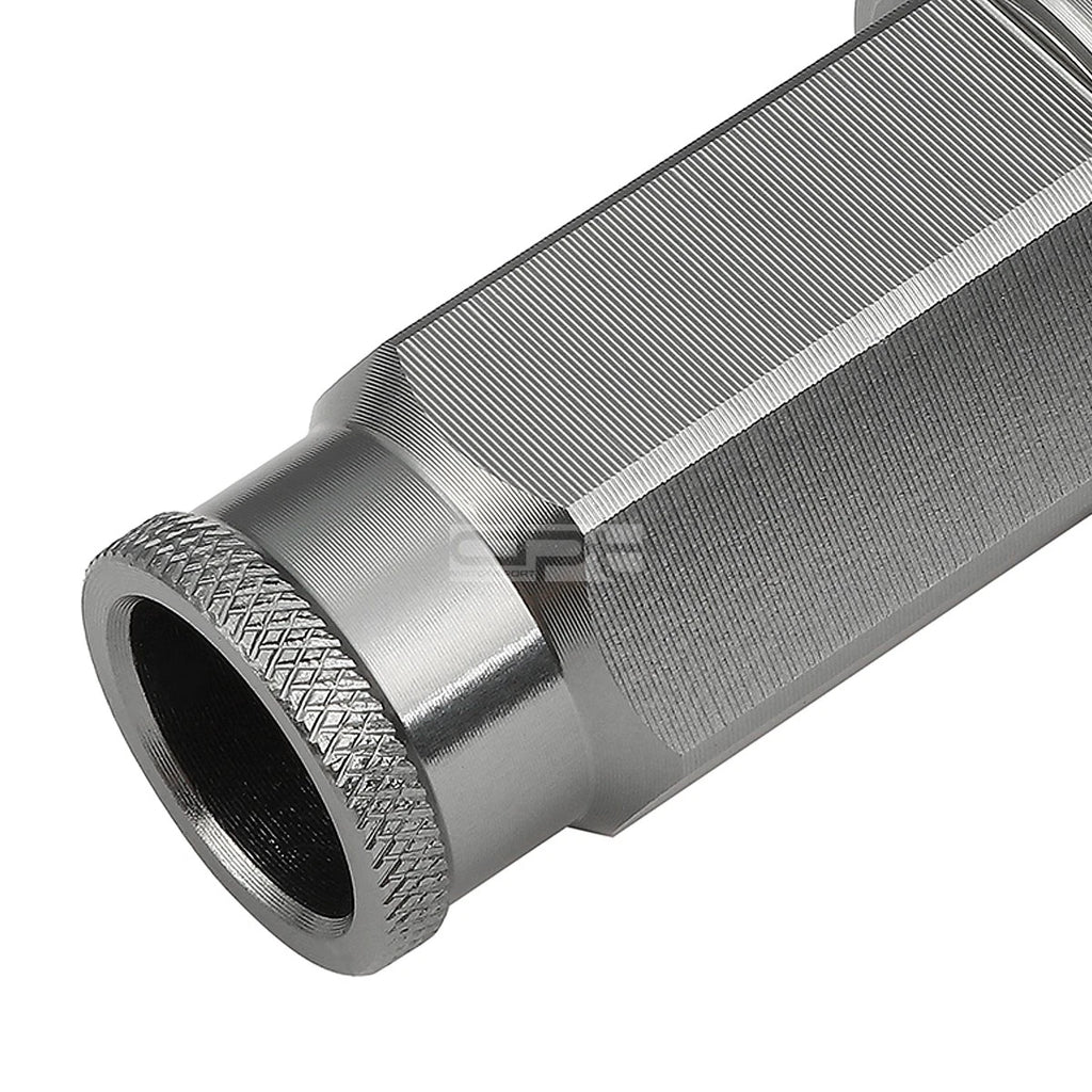 Set of 20 Open End M12x1.25 50mm Tall Gun Metal Universal Lug Nuts + Lock Key