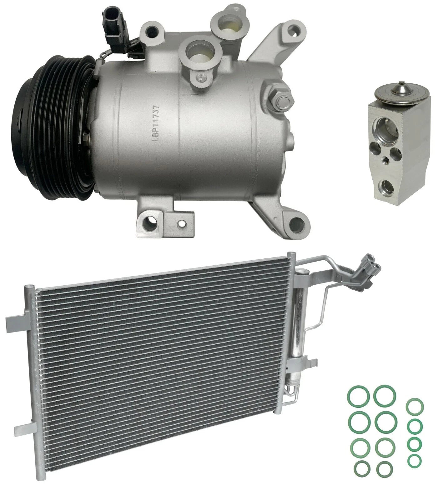 AC Compressor Kit With Condenser Replacement for Mazda 3 2.0L (2012–2013)