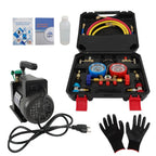 Air Vacuum Pump Manifold Gauge Set for HVAC AC Refrigerant (1/3HP)