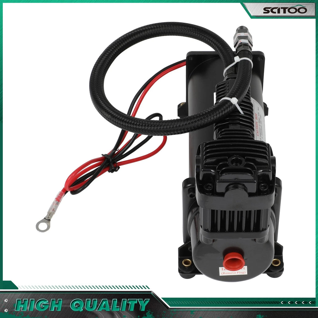 12V Air Compressor for Train Horns Air Suspension Kit (Black, 1/4" NPT)