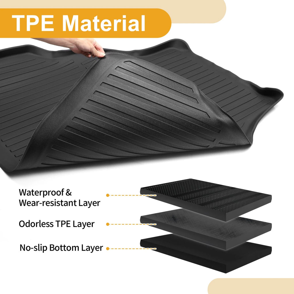 Cargo Liner Rear Trunk Mat for Toyota RAV4 (2019–2024) TPE Stripe Pattern