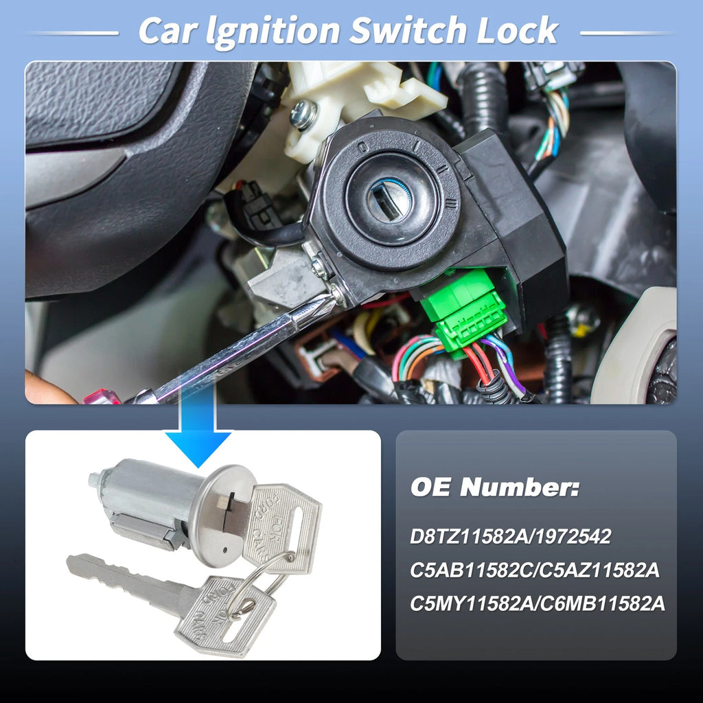 Ignition Lock Cylinder for Ford Bronco (1966–1979) D8TZ11582A/1972542, 2 Keys