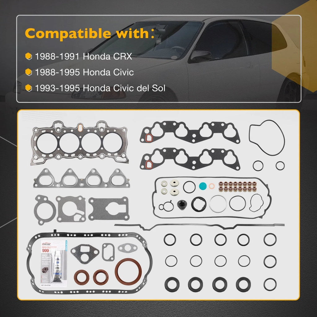 Set of 2 HS9123PT MLS Cylinder Head Gasket for Honda Civic CRX (1988–1995)