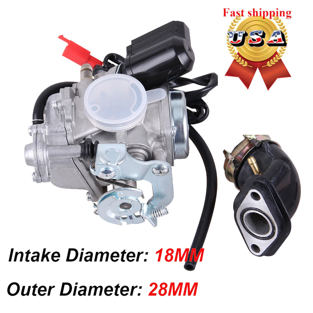 18mm Carburetor for Sunl JCL Baja Roketa Qingqi 50cc Scooter Moped (GY6)