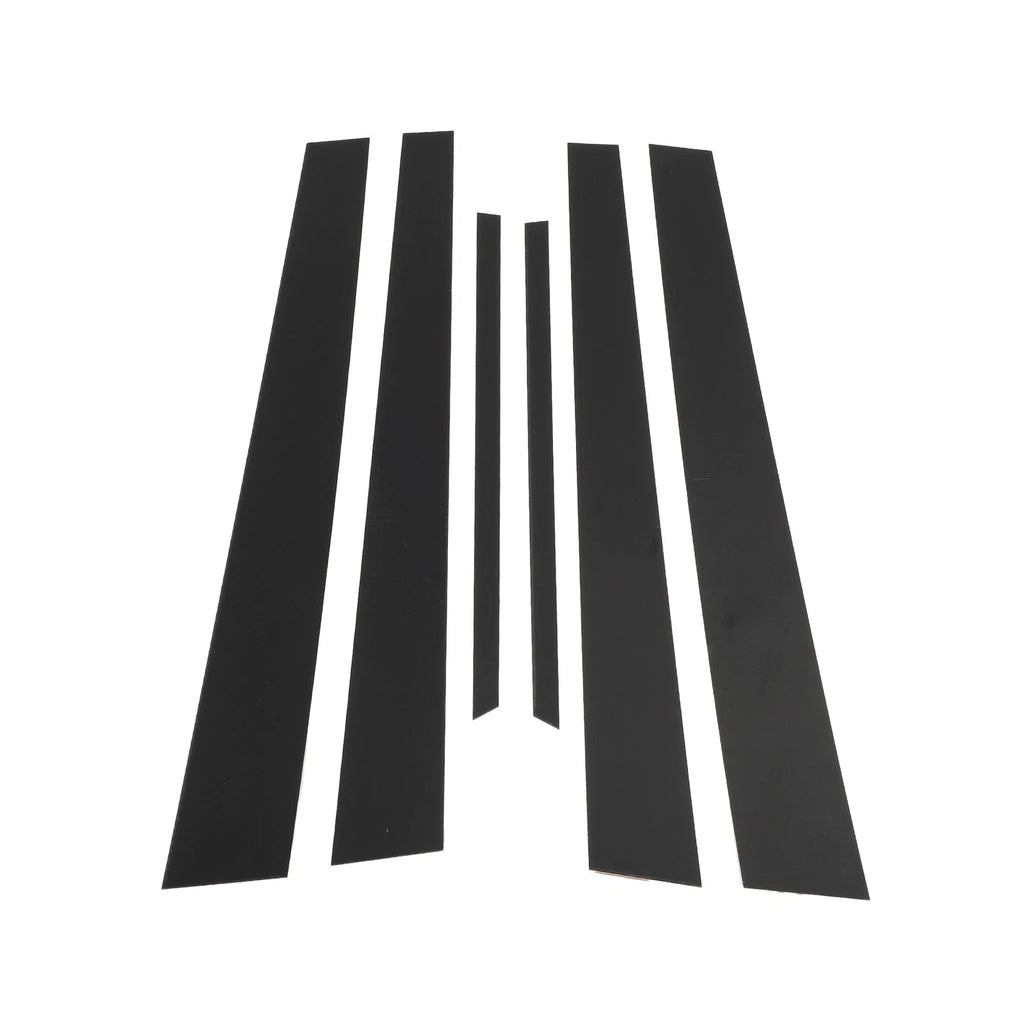 Set of 6 Door Pillar Window Trim for Mitsubishi Lancer (2002–2007) Black