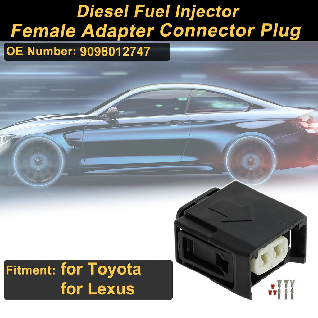 2 Pin Diesel Fuel Injector Connector Plug for Toyota 