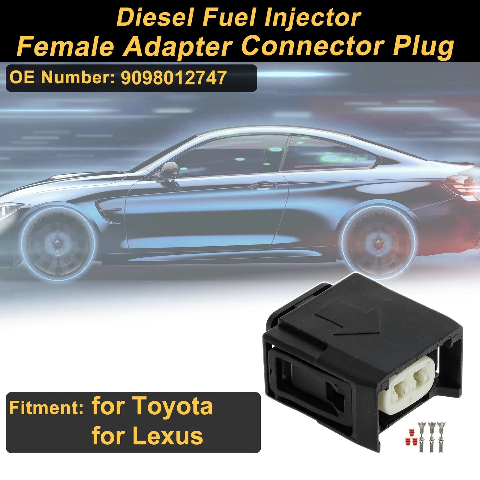 2 Pin Diesel Fuel Injector Connector Plug for Toyota 