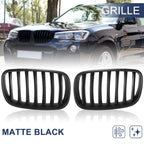 Pair Matte Black Kidney Grilles for BMW X5 X6 E70 E71 (2007–2013)