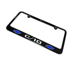 License Plate Frame Front for Chevrolet C10 C10 Blue Bowtie Engraved (2005–2015)