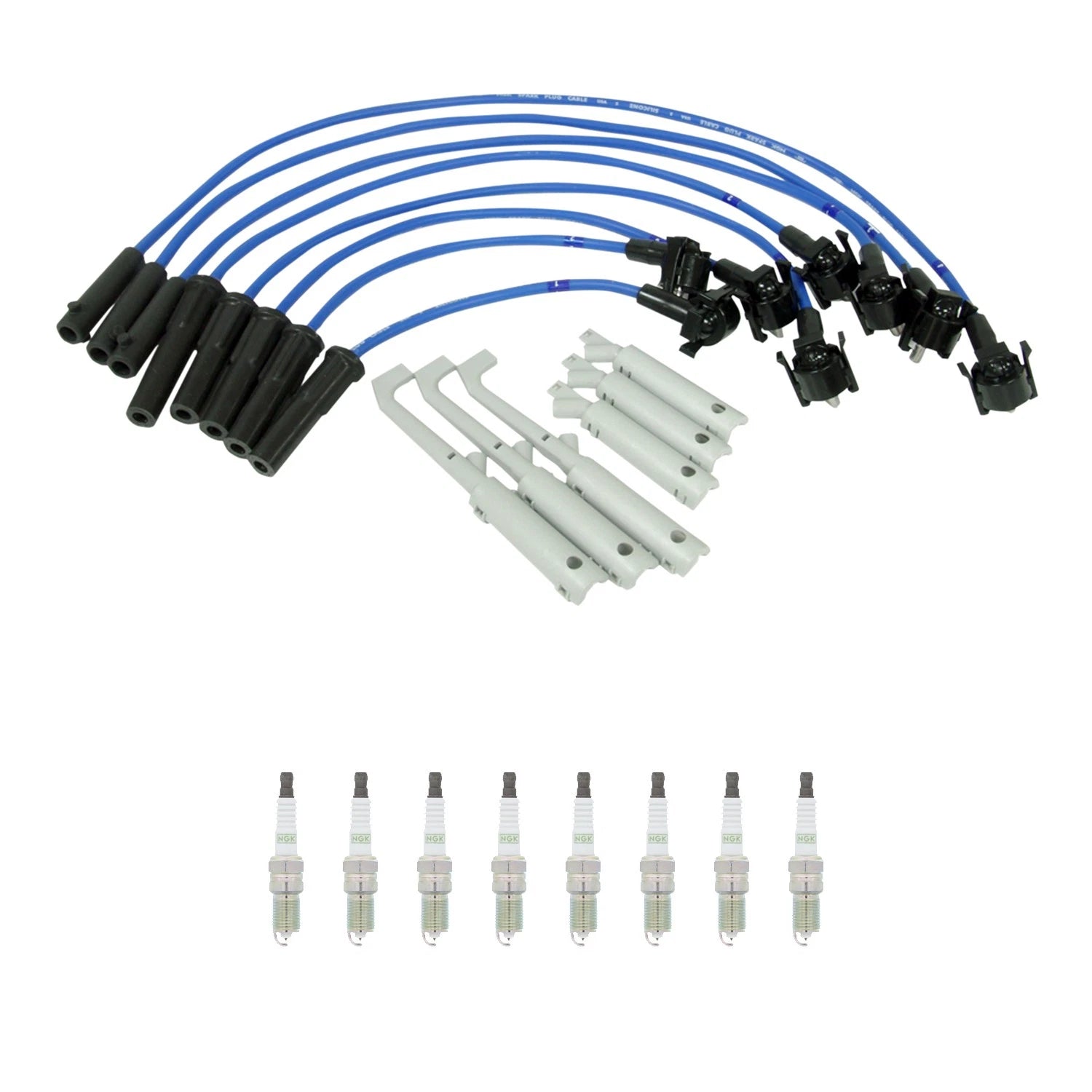 NGK Wire Set & 8 G-Power Platinum Spark Plugs for Mazda B2300 B2500 Ranger (1998–2005)