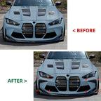 Gloss Black Front Bumper Side Fin Canards Splitter for BMW M3 M4 (2021–Present)