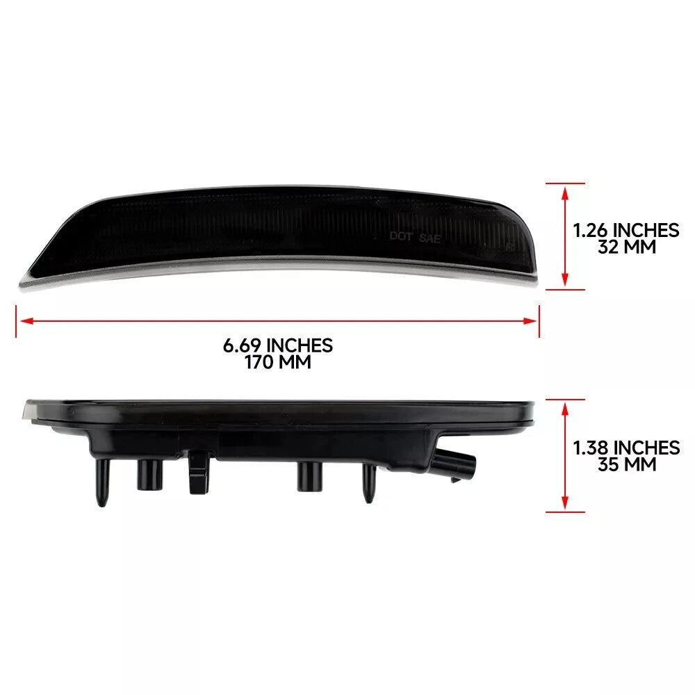 Smoke Lens White LED Front Bumper Side Marker Lights for Dodge Durango (2021–2025)