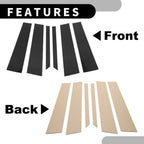 6 x Car Pillar Window Trim Covers for Mercedes-Benz M-Class (2006-2011) Black