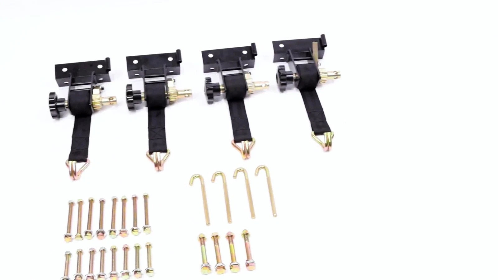 Set of 4 Ladder Rack Ratchet Straps for Truck (1.5" x 7.5')