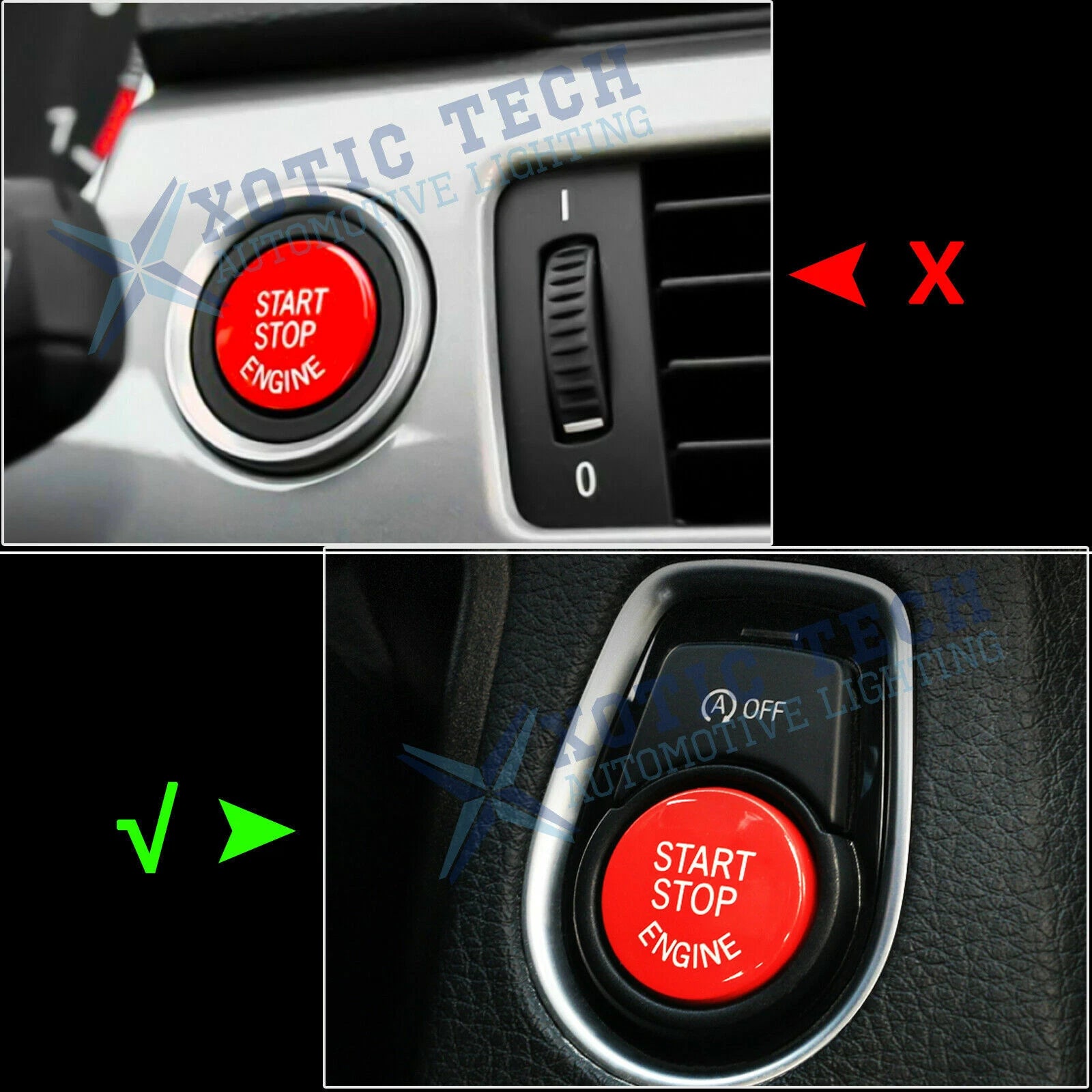 Red Engine Start Stop Push Button Cover Trim for BMW (2010-2019)