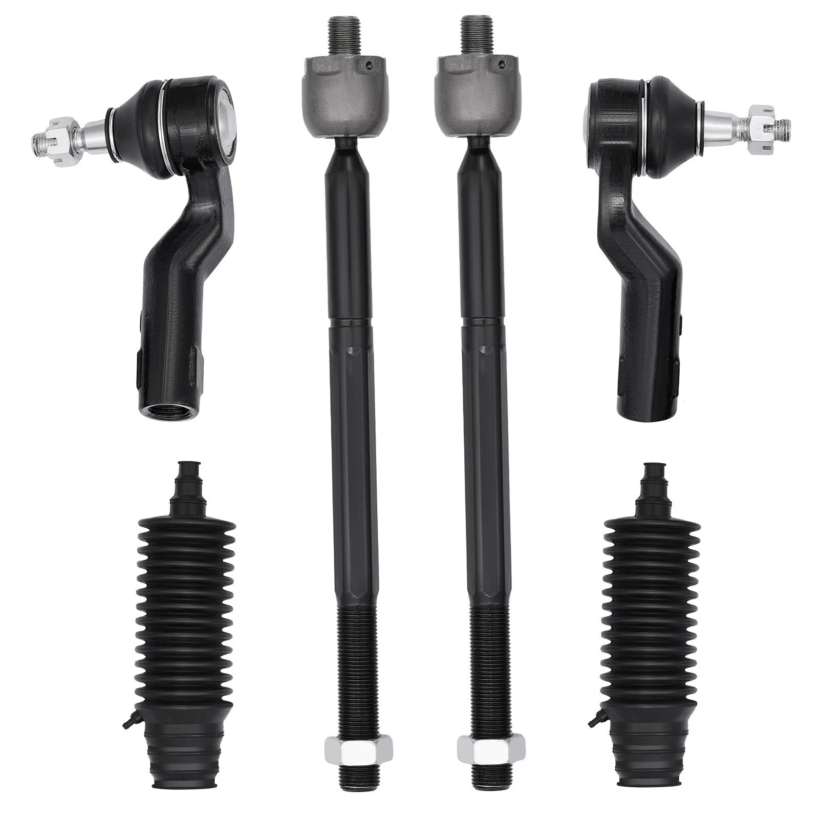 Inner Outer Tie Rod End Set & Steering Rack Boot Kit for Mazda 3 2010–2017